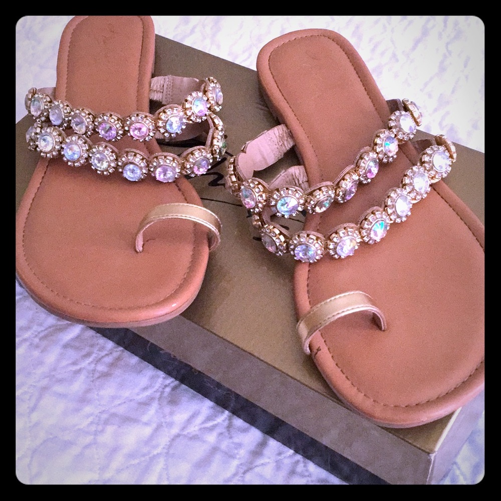 Thalia Sodi Gorgeous gem & rhinestone sandals